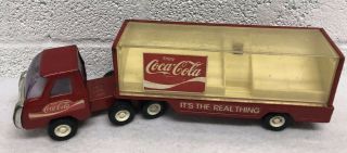Vintage Buddy L (japan) Coca Cola Truck And Trailer 10” Long
