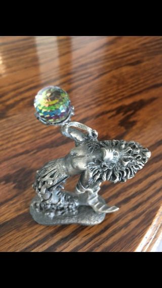 Wapw Roger Gibbons The Siren Mermaid Pewter Figurine W Crystal Great Britain