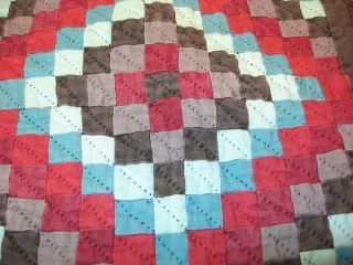 VINTAGE,  HAND MADE,  MINIATURE AMISH STYLE QUILT FROM IOWA.  BETTY BUCKWALTER 2