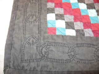 VINTAGE,  HAND MADE,  MINIATURE AMISH STYLE QUILT FROM IOWA.  BETTY BUCKWALTER 3