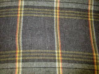 Vintage - Wool Brown Plaid Throw - Light Blanket Or Tablecloth - 80 " L X 60 " W