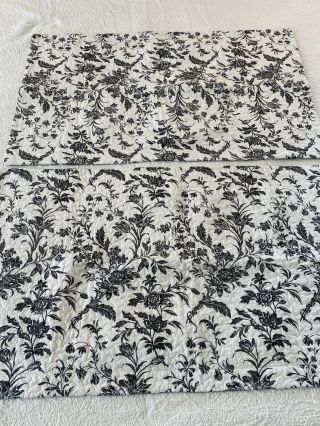Vintage Inspired Rowland Black & White Toile Quilt Shams Set Of 2 Laura Ashley