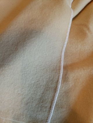Vintage 100 Wool Blanket Cream Color 3