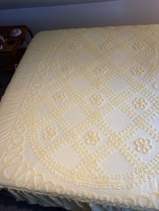 Vintage Twin Yellow,  Chenille Bedspread/ Coverlet