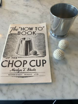 Aluminum Chop Cup With Balls & Book Magic Trick