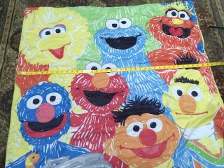 Sesame Street Quilted Reversable Blanket Ernie Bert Big Bird Oscar Crafts Fabric 3