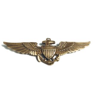 Ww2 Us Navy Pilots Wings,  Full Size 2.  75 Inch Pin Back Lgb Balfour 1/20 10kt Gf