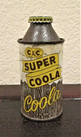 C & C Coola Cola Soda Cone Top Can 6 - Ounce With Cap Cola Flavored