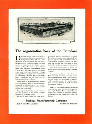 1917 Trundaar Tractors Ad: Buckeye Mfg.  Co. ,  Columbus Avenue - Anderson,  IN 4PGS 3