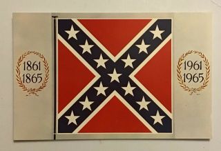 Postcard Confederate Banner Civil War Centennial