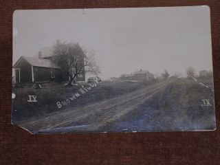 Brown Hill Pa/unpaved Main Street - Buildings/sepia Rppc/real Photo Postcard/1908