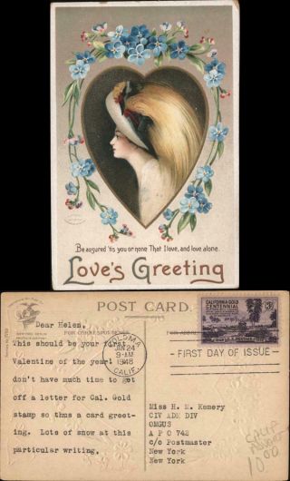 Valentine/women 1948 Ellen Clapsaddle Love 