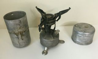 1945 Wwii Us Army C.  M.  Mfg Co.  Single Burner Cooking Camp Stove & Case
