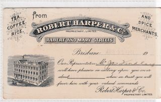 Vintage Postcard Robert Haroer And Co Tea Coffee & Spices Merchant Bris 1900s