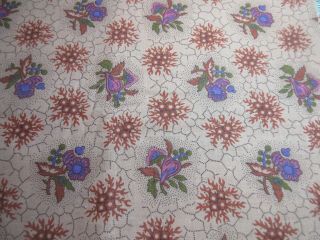 Charles Demery Floral Fabric Dated 1974 Quilting/sewing 50 " X 82 " Pink/purple