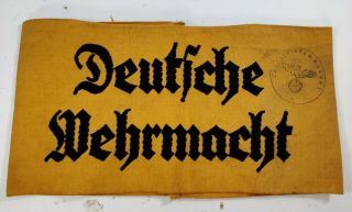 Ww2 German Deutsche Wehrmacht Yellow Armband.  Orig.  World War Ii