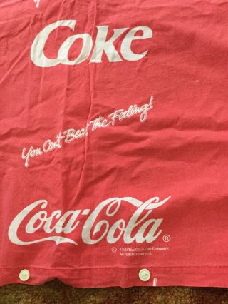 Vintage 1990 Coke Coca Cola Twin Duvet Cover W/Pillowcase Can’t Beat The Feeling 2