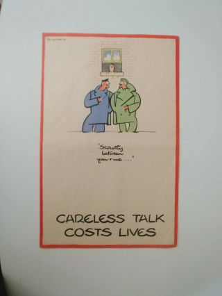 Wwii British Careless Talk Costs Lives,  Cyril Bird,  Fougasse