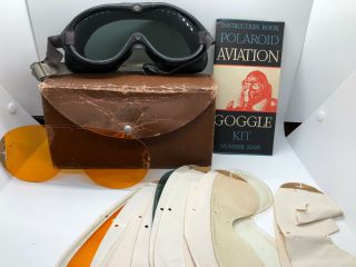 Usaaf Polaroid Aviation Flying Goggles - Boxed Vintage Lenses Pilot Wwii Usa