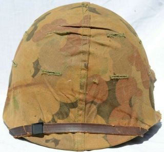 Us M - 1 Helmet Named With Vietnam Camouflage Cover & War World Two Liner