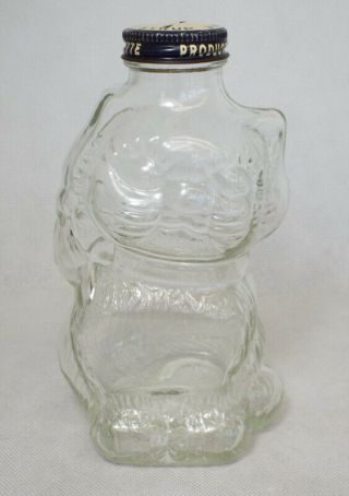Vintage Grapette Soda Cat Glass Bottle Bank With Metal Lid Coin Slot