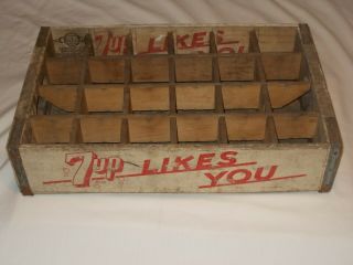 Vintage 1947 Wood 7up Seven Up Crate 24 Pack Divider Fresh Up It Likes You