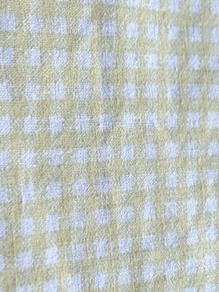 Vintage Ralph Lauren Twin Flat Sheet Small Yellow Gingham Check Cotton Fabric