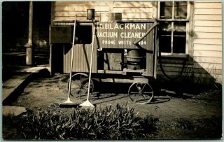 1910s Mcpherson,  Kansas Rppc Real Photo Postcard " J.  G.  Blackman Vacuum Cleaner "