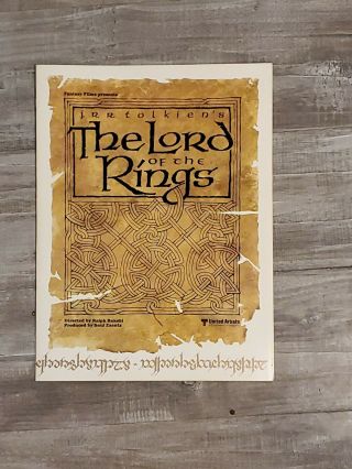 The Lord Of The Rings Promo Fold - Out Ralph Bakshi 1978 Animated Movie Fold Out
