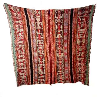 Boho Chic Wall Hanging Hand Woven Rug Hand Made In Ecuador Aztec Pattern