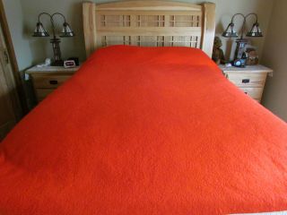 Vtg Red Chatham Dense Acrylic Soft Warm Fuzzy Blanket 86x86 " Faux Suede Binding