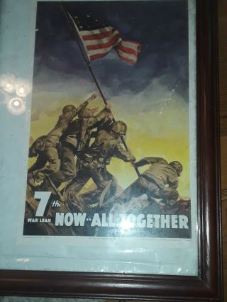 Wwii Ww2 World War Poster 7th War Loan Now All Together Iwo Jima