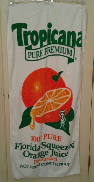 Vintage 1980s Tropicana Orange Juice Promotional Beach Towel 26 " X 54 "
