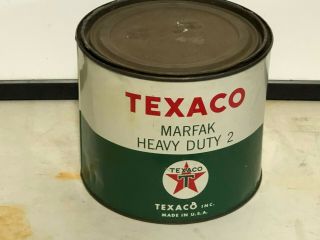 Vintage Texaco Marfak Heavy Duty 2 Metal Can Gas Station Old Gas Oil