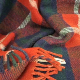 Vintage Troy Robe Plaid Lap Blanket Stadium Blanket Throw Made In USA 50x50 2