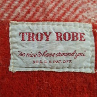 Vintage Troy Robe Plaid Lap Blanket Stadium Blanket Throw Made In USA 50x50 3
