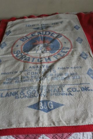 Vintage Feed Bag - 100 Pound Bag For Chicken Feed - No Holes - Shape