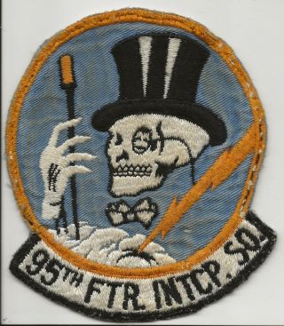 Off Flight Jacket Salty 95th Fighter Interceptor Sq.  Four And One Half Inches