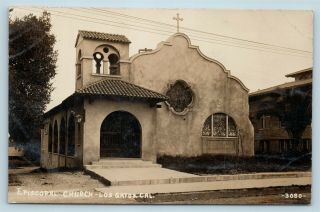 Postcard Ca Los Gatos Episcopal Church Rppc Real Photo W1