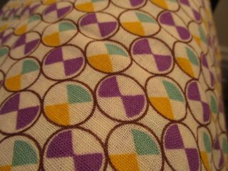 Vtg Feedsack Purple Turquoise Yellow Cotton Fabric Doll Quilt 30s 40s