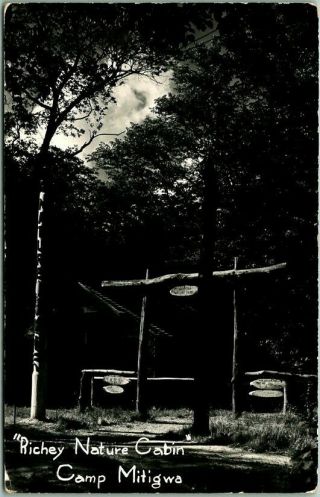Woodward Iowa Rppc Photo Postcard " Richey Nature Cabins Camp Mitigwa " Boy Scouts