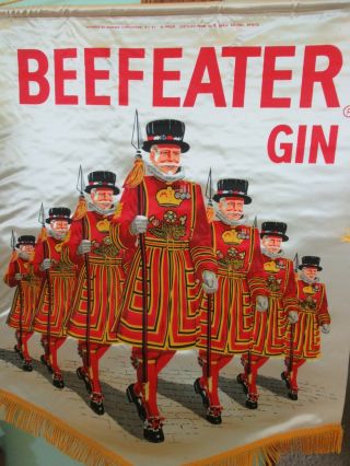 Vintage Beefeater Gin Banner Wall Hanger Advertising