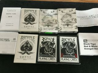 Ellusionist Gaff Playing Cards Ghost Arcane Tiger Invisible Svengali 6 Decks