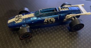 1969 Hot Wheels Mattel Die - Cast Indy Eagle Blue Racing Car Hong Kong Redline 3