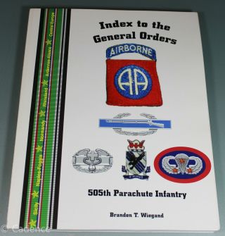 Index To The General Orders 82nd Airborne 505th Parachute Infantry Medal Book 54