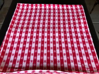 Vintage Red & White Gingham Check Tablecloth Long Table Diner Picnic Western