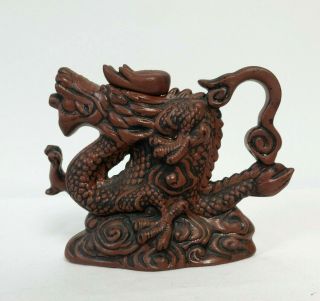 Ceramic Teapot Tea Pot Dragon Ceramic Brown Black Decorative Decor W/lid