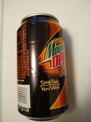 (1) One Full Mountain Dew Can Mtn LiveWire Orange Live Wire 2011,  old label 3
