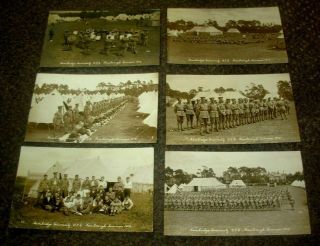 6x 1912 Cambridge University Officer Training Corps Farnborough Camp Rp Postcard