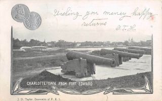 Canada,  Coin Postcard,  View - Charlottetown P.  E.  I.  From Ft Edward 1906